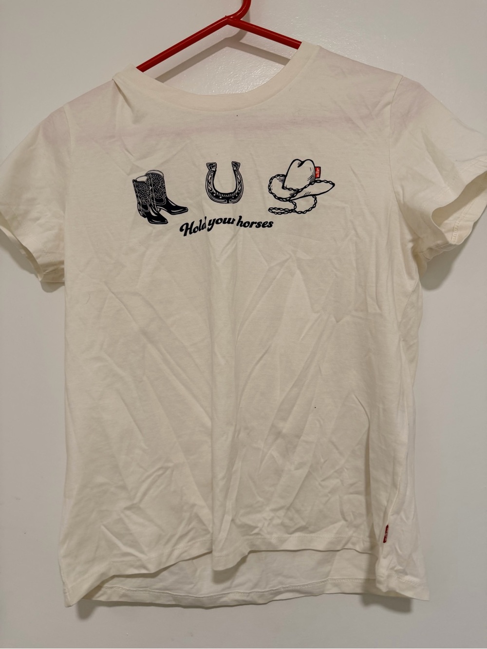 Levi's Cream Short Sleeve Tee with Western Icons